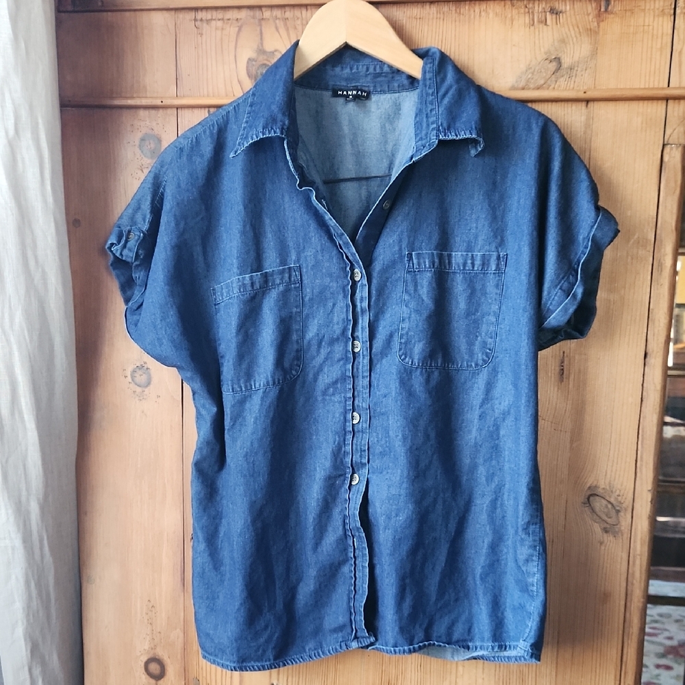 Classic 100% Cotton Blue Denim Shirt
